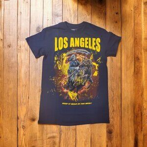 Fashion Nova Men T-shirt Men's Size Small Los Angeles Grim Reaper Navy Blue NWOT